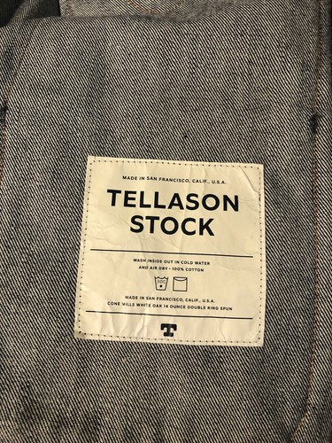 TELLASON Raw Blue Denim COVERALL JACKET Made In San Francisco Sz M - Picture 12 of 13