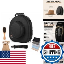 Cowvella Cowboy Hat Case Hard Shell Travel Case with TSA Lock - Charcoal
