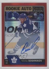 2016 O-Pee-Chee Platinum Rookie Red Prism 37/50 Nikita Soshnikov #R-NS Auto 0a1