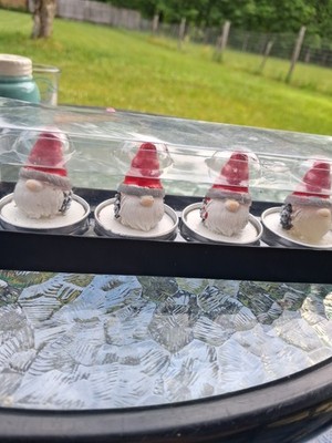 Set of 4~Santa/gnome Christm Tea-light Candles~Christmas~Winter Decor~by Midwest
