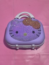 New Purple Water Diamond Hello Kitty Makeup Travel Case Cosmetic Bag Hardshell