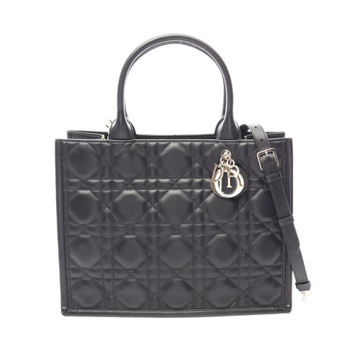 Christian Dior BOOK TOTE 2WAY Tote Bag Black Leather #RCB15019