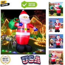 8 FT Christmas Inflatables Santa Claus Outdoor Decorations, Blow Up Santa Cla...