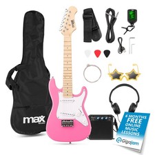 GigKit Junior Electric Guitar for Kids with Amp, Tuner, Bag & Strap - 1/4 Pink