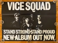 VICE SQUAD Stand Strong, UK Punk Band, Rare =XLNT VINTAGE 1982 PROMO POSTER=