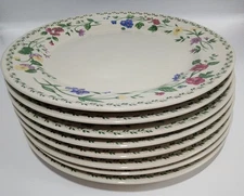 VTG Floral 4241 Farberware Stoneware English Garden 1993 Eight Dinner Plates