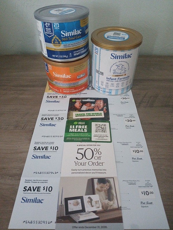 Similac promo box 3 cans Plus $80 Savings plus Hello Fresh 11 Meals!!
