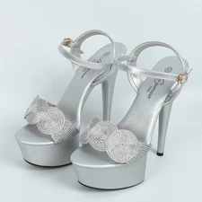 Runway Women Slingback Platform Sandals Buckle Super High Stiletto Heel Clubwear