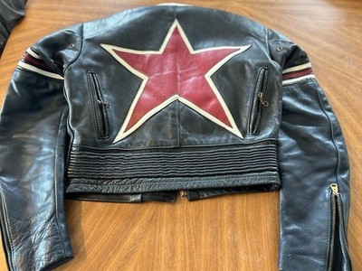 Vintage Vanson One Star Leather Jacket Red Black Men's 36 Made in