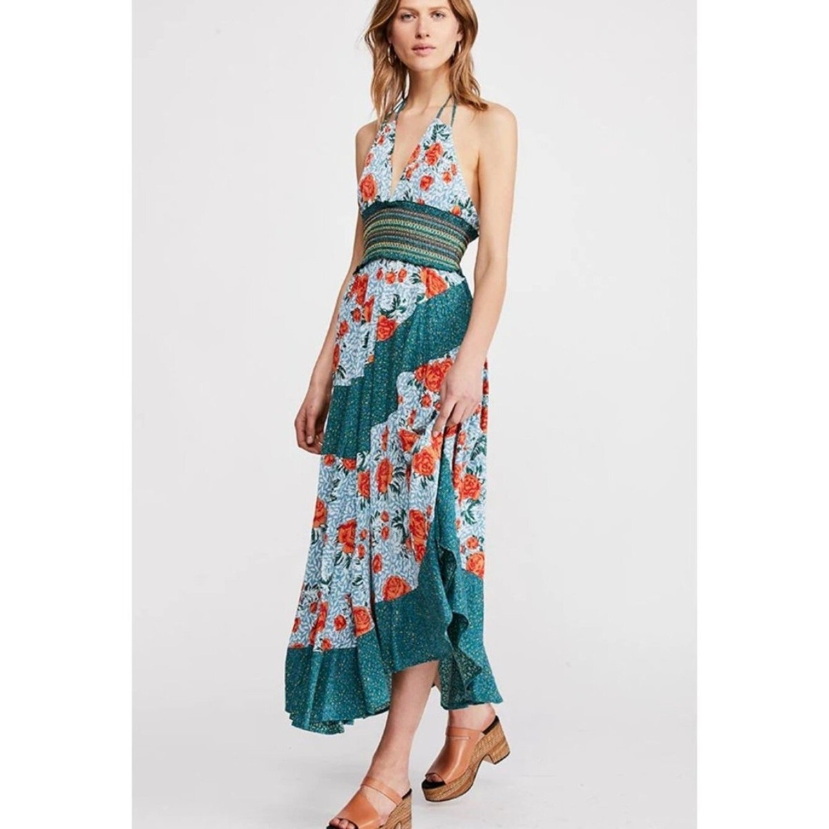 free people halter slip dress FREE PEOPLE WOMEN'S BLACK SLEEVELESS HANG ON HALTER SLIP DRESS Sz L