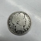 Rare 1909 Barber Half Dollar Actual Coin VG Details Nice Strike Get It Today
