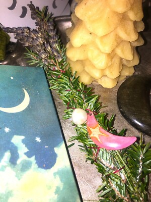 Pink Moon Wand- handmade botanical smudge wand/bouquet decor with lavender fir