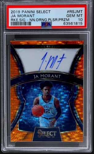 JA Morant [Neon Orange Pulsar Prizm] #RS-JMT 2019 Panini Select Rookie Signatures card