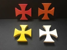 Religious Item - Lot of 4 Christian Crosses - Wood - Hand Painted