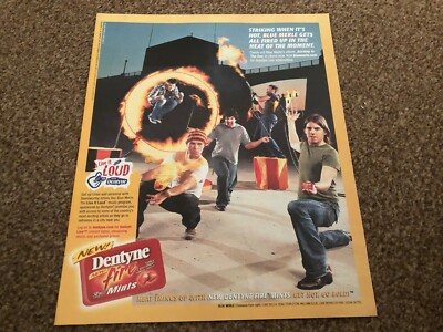 RSM27 WERBUNG/BILD 12X10 BLUE MERLE: BRENNEN IN DER SONNE DENENTYNE FEUERMINZEN
