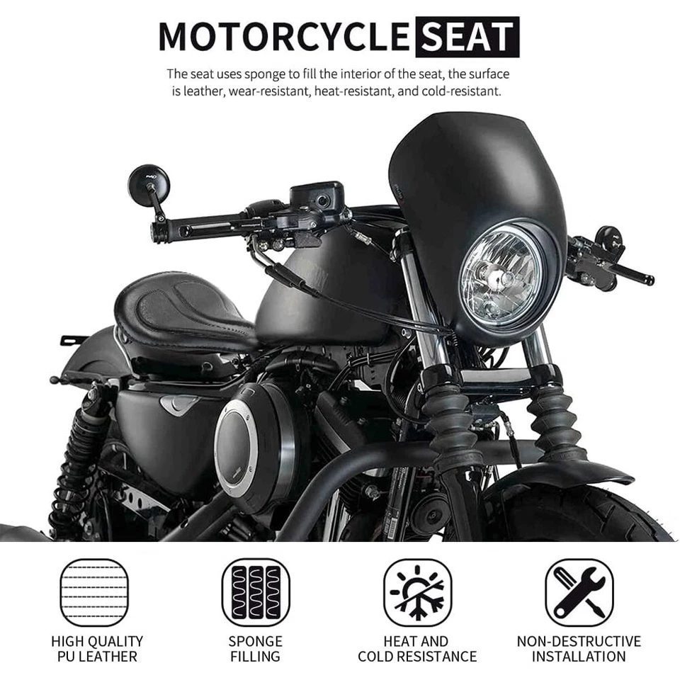 Soporte de resorte de asiento individual de 13" para motocicleta Yamaha Midnight Virago 750 920 VStar Foto 3 de 4
