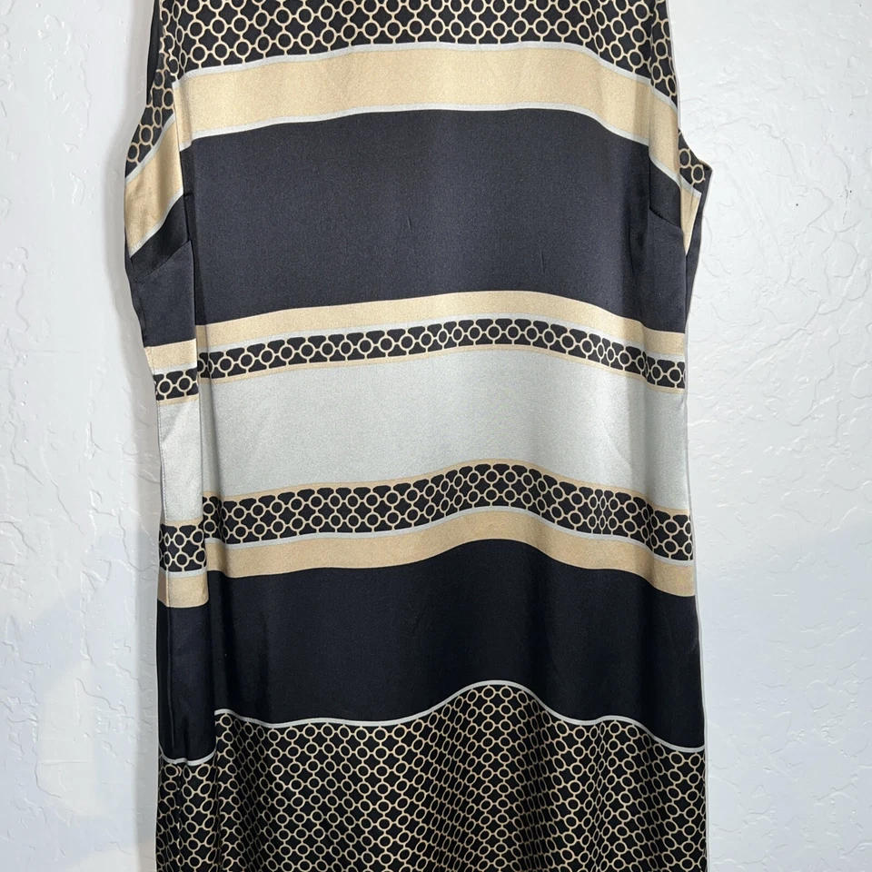 Estampado de cadena Julie Brown seda negro y tostado. Mediano ✅ Foto 3 de 4