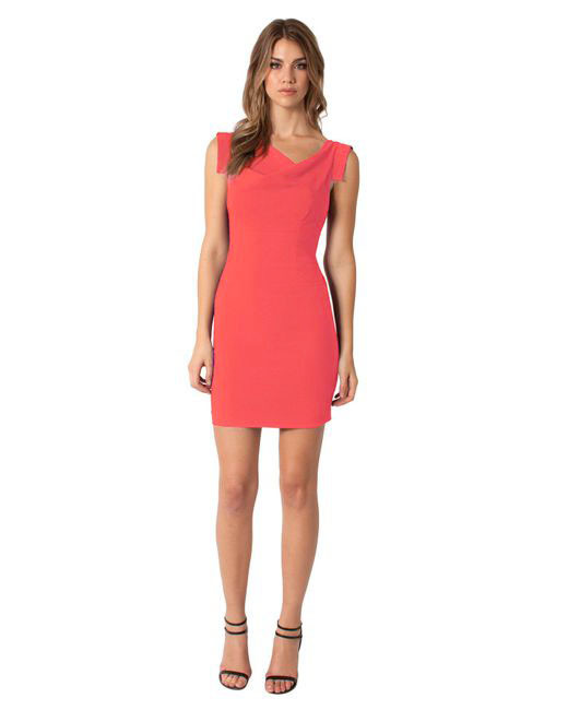 bow mini dress red Earned It One Shoulder Bow Mini Dress Red