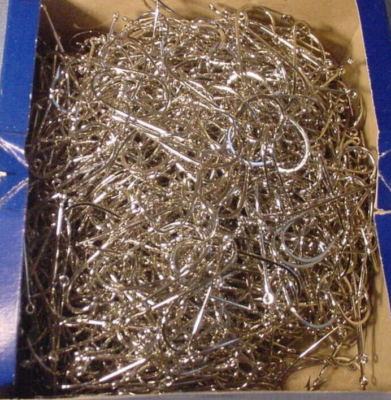 #ad 1000 Mustad 4 0 Spinnerbait Mold Hook 32608N Nickel Silver Round Bend $94.95