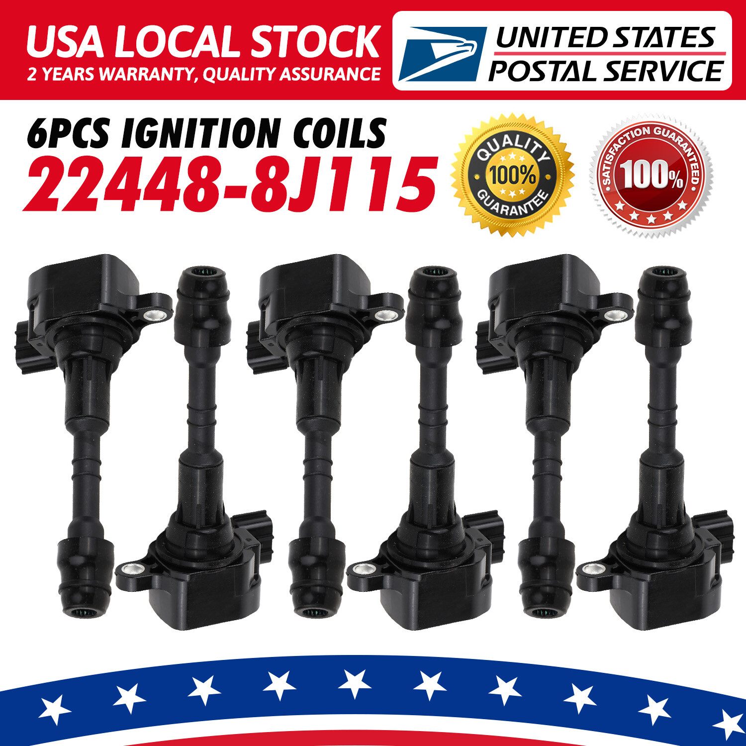 UF349 Set 6 Premium Ignition Coil For Nissan Altima Maxima 3.5L C1406