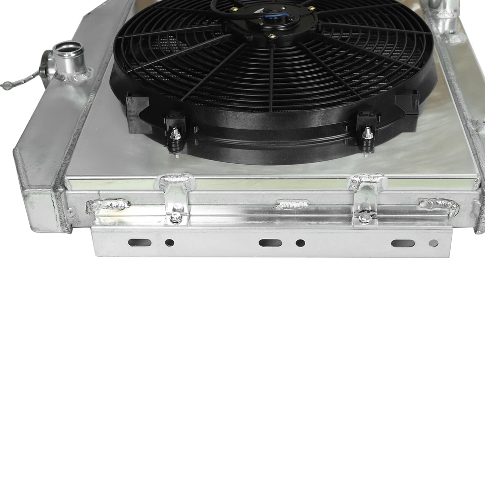 Cooling Radiator 3 Row Aluminum+Fan Shroud For 1955-1957 Chevy Block V8 Bel Air - Image 4 of 4