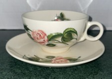 Universal Made In USA Ballerina Moss Rose Tea Cup & Saucer Set EUC