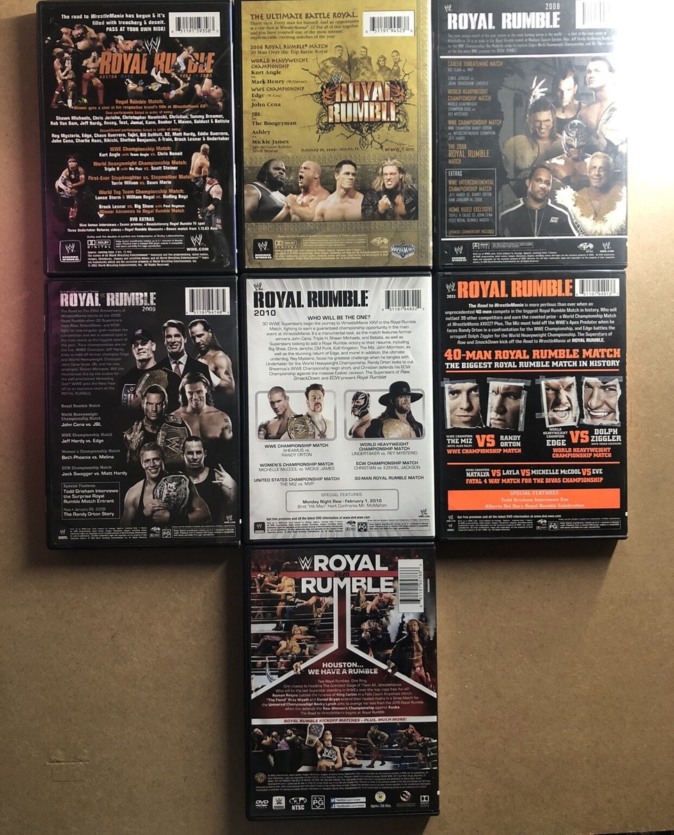 WWE: 7 DVD Lot Royal Rumble 2003 2006 2008 2009 2010 2011