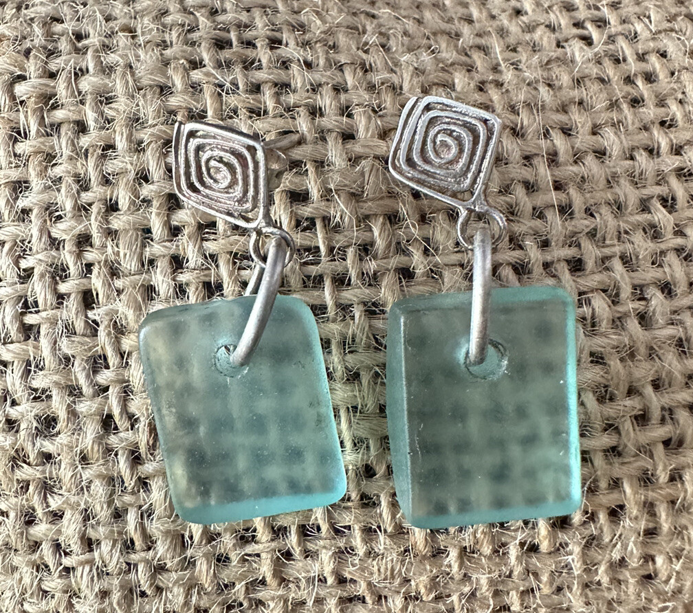 Sterling Silver Square With Ring Dangling Rectang… - image 2