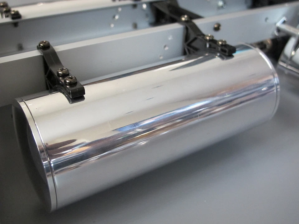 2x Aluminum 5 inch Fuel Gas Tanks Tamiya RC 1/14 Semi King Grand Knight Hauler - Image 2 of 3