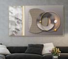 3D Geometric Circle Pearl Golden Self-adhesive Removeable Wallpaper Wall Mural