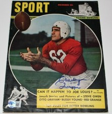 CHARLEY TRIPPI SIGNED DECEMBER 1947 SPORT MAGAZINE BECKETT AUTH COA BAS