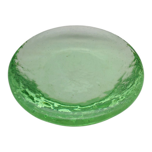 Fire & Light Recycled Art Glass Paperweight - 4.5" Celery Green Candle Stand