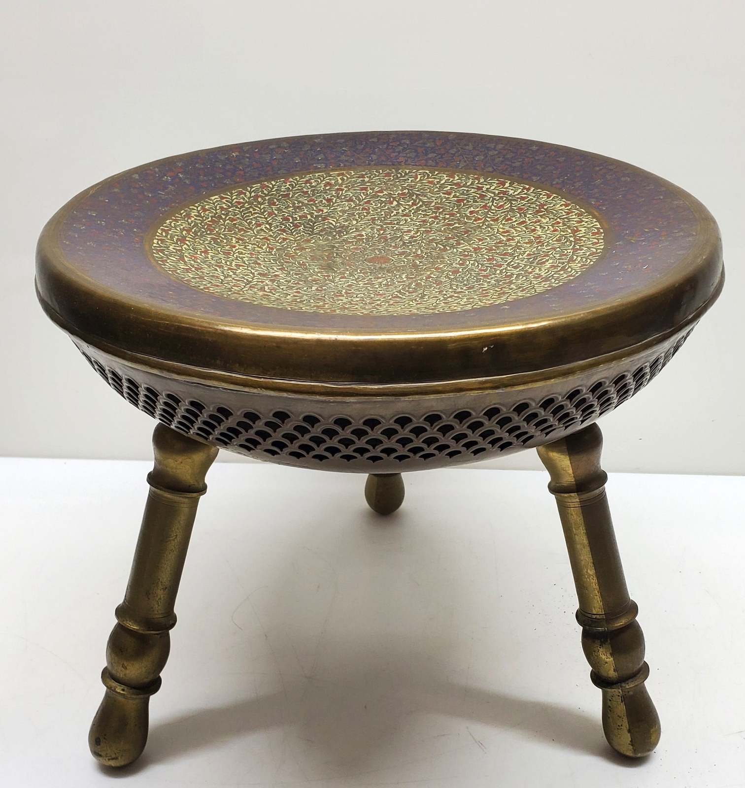 Turkish Vintage Bohemian Persian Brass Foot Warmer Stool eBay