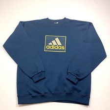 Vintage Adidas Sweater Mens Medium Logo Spellout Pullover USA Made