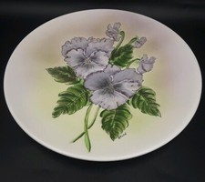 Vintage Holland Mold handpainted purple Flowers Plate 10”