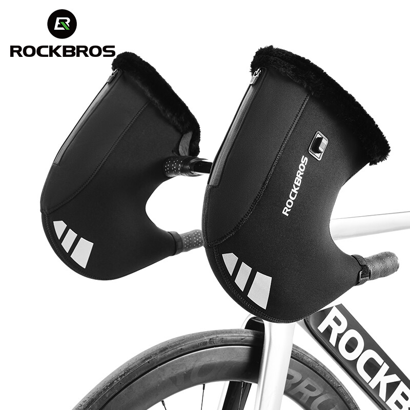 ROCKBROS Handlebar Mittens Electric Heated Road Bike Gloves Windproof Reflective