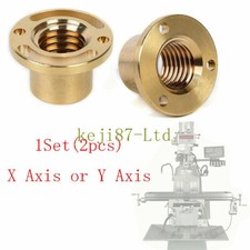 1Set Milling Machine Part Longitudinal Brass Feed Nut X/Y Axis For Bridgeport