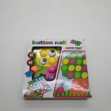 AMOSTING color matching BUTTON NAIL mosaic EARLY LEARNING pegboard TOY ages 2+
