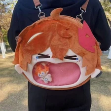 Genshin impact Tartaglia Big Mouth Itabag Plush Toy Doll Backpack Shoulders Bag