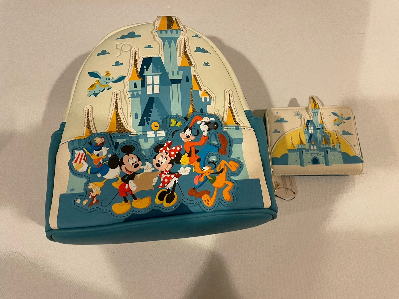 Loungefly Disney World 50th Anniversary Mini Backpack & Wallet NWT