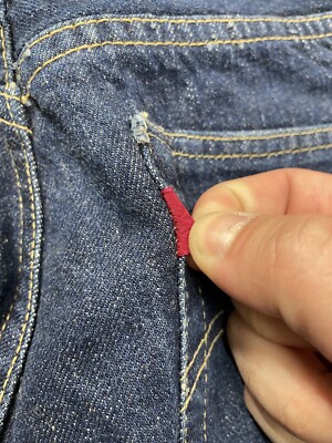 40's Levi's 501 Big E One Sided Tab Hidden Rivet Selvedge