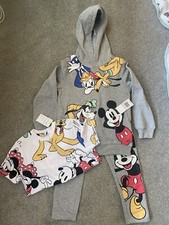 Disney Characters 3 Piece Grey Sweatshirt Pants And T Shirt Set NWT Size 6