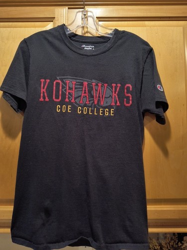 Coe College Kohawks Black Short Sleeve Shirt Women's Small, 100% Cotton