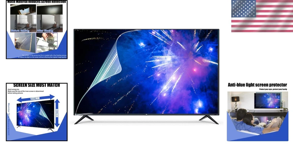 65 Inch Eye-Care Protector: Anti-Glare, Scratch Resistant TV Film for All Brands - Image 2 of 4