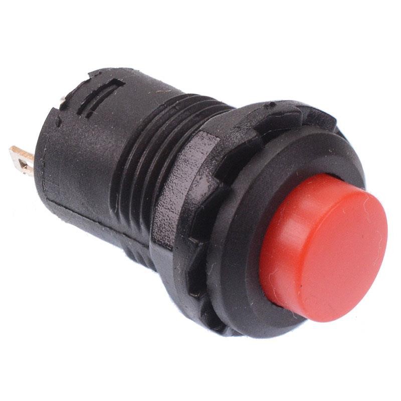 Red 12mm Latching On-Off Push Button Switch SPST