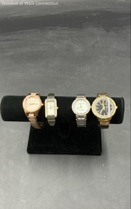 Anne Klein Women's Watches Jewelry Lot of 4 Rose Gold Gold Silver Tone Quartz