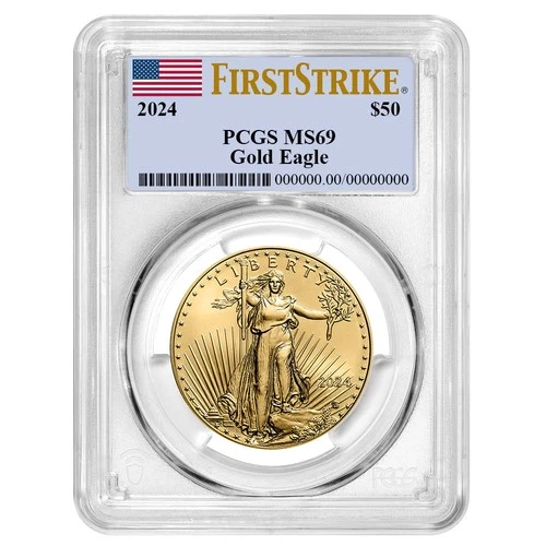 2024 $50 American Gold Eagle 1 oz PCGS MS69 FS Flag Label