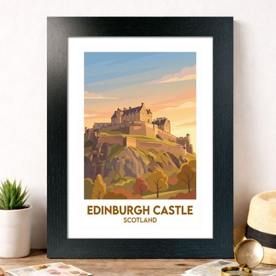 Edinburgh Castle, Schottland Reise Poster Giclée Kunstdruck 41-8