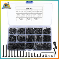Schrauben Set M2,5 840 Sechskantschrauben Linsenkopfschrauben Muttern