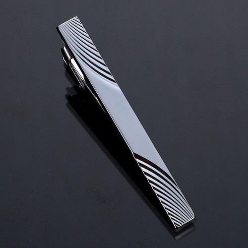 New Metal Gold Color Tie Clip with Chain for Men Wedding Necktie Tie Clasp Clip - Picture 23 of 29